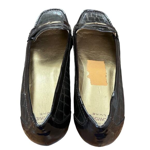 Circa Joan & David Luxe Finton Patent Leather Wedge Square Toe Shoes Loafer 10.5 - Picture 10 of 16